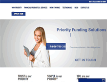 Tablet Screenshot of priorityfundingsolutions.com